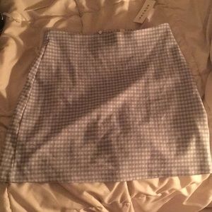 blue and white gingham skirt